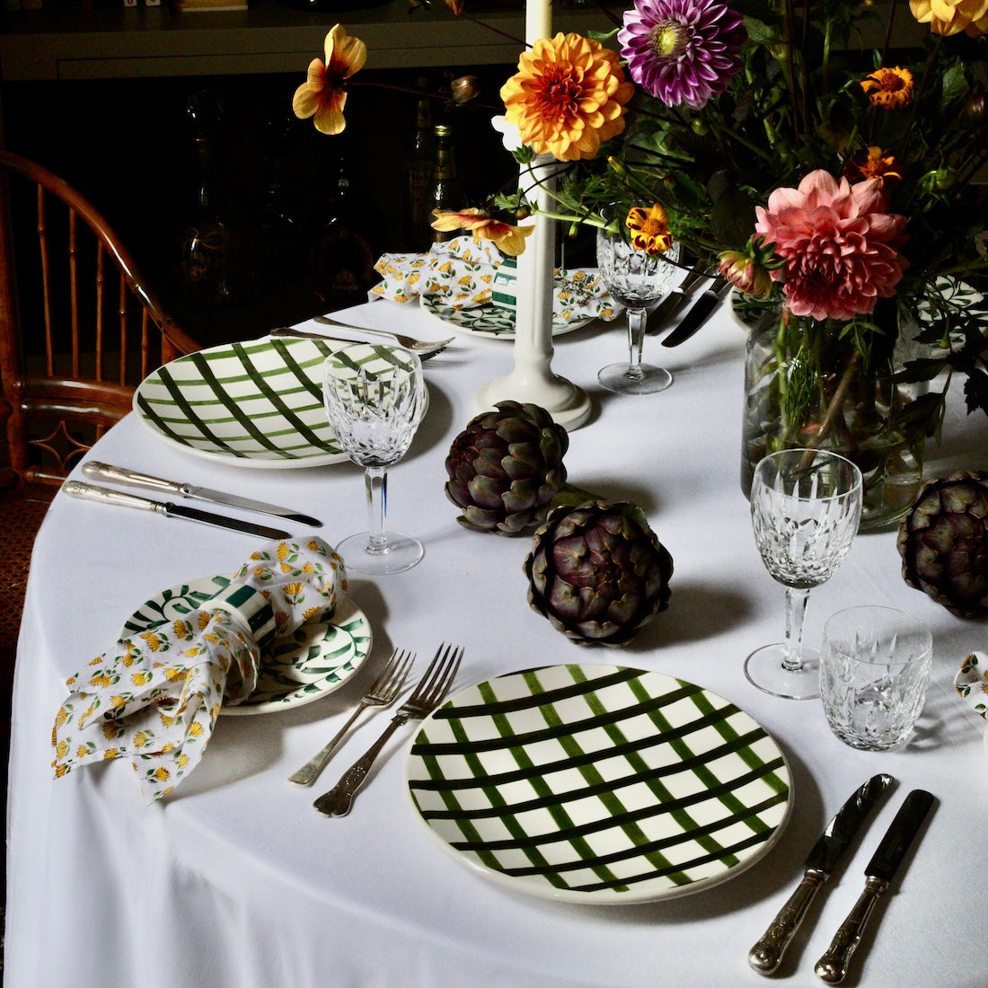 Green Trellis Dinner Plate