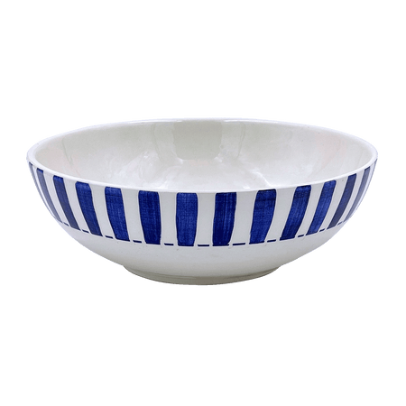 Large Navy Blue Stripes Bowl