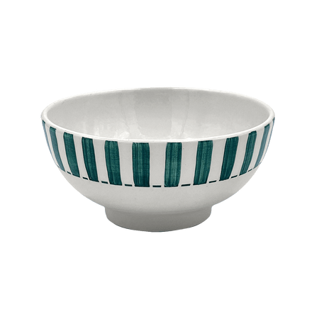 Medium Green Stripes Bowl