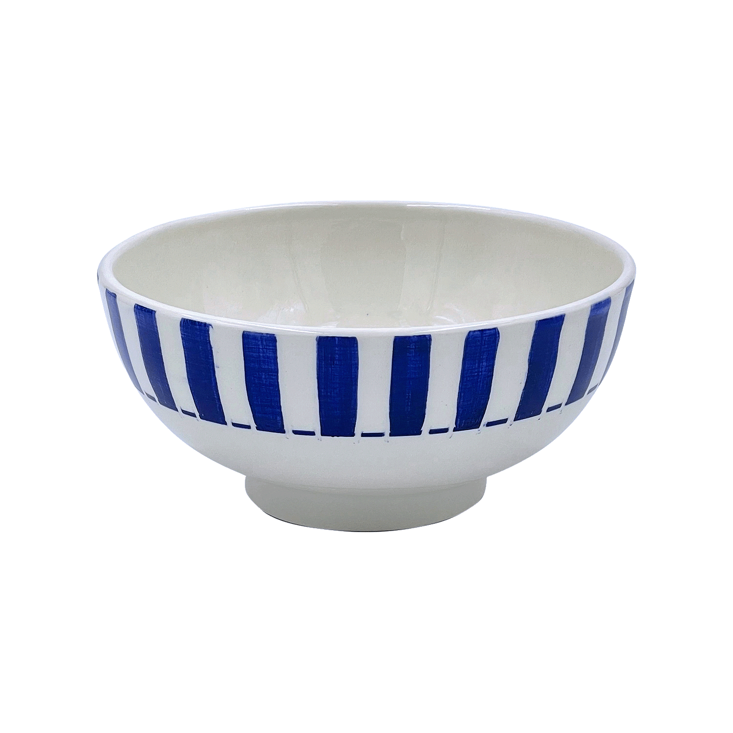 Medium Navy Blue Stripes Bowl
