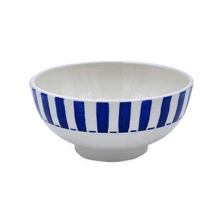 Medium Navy Blue Stripes Bowl