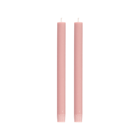 Pair of Old Rose Dinner Candles 25cm
