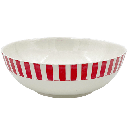 Red Stripes Salad Bowl