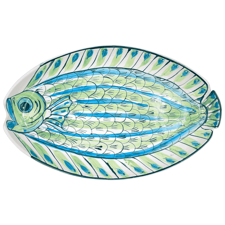 Large Green Romina Fish Oval Platter