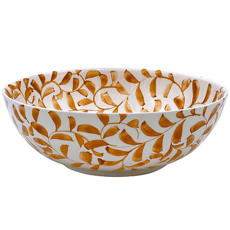 Yellow Scroll Salad Bowl