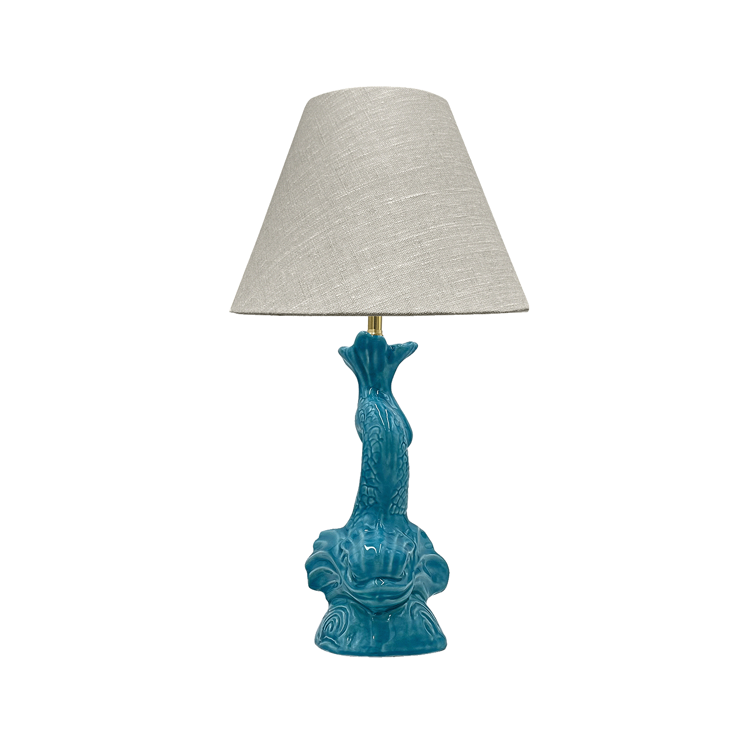 Small Turquoise Dolphin Lamp
