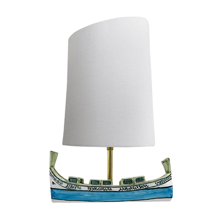 Luzzu Boat Lamp with Sail Lampshade