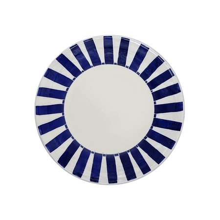 Navy Blue Stripes Side Plate