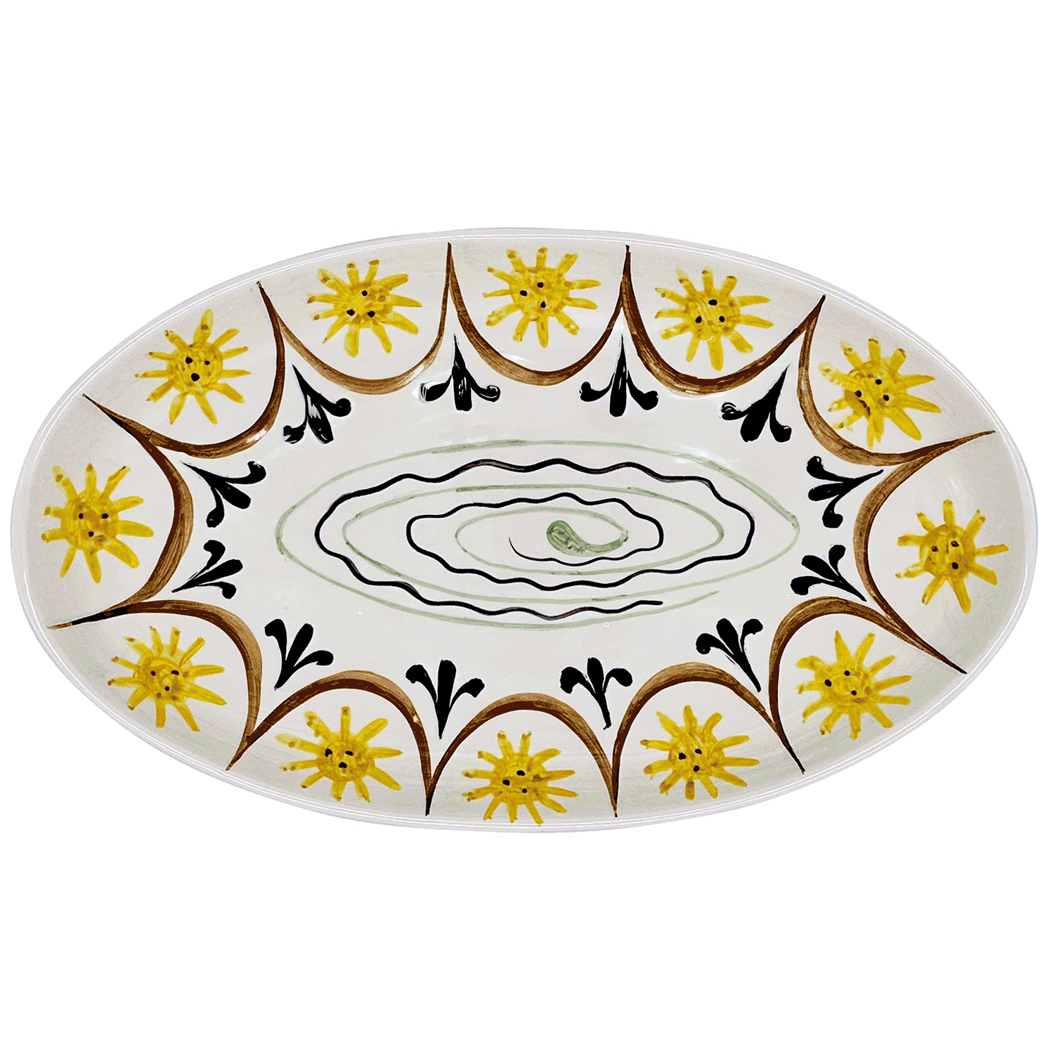 Collagerie X Villa Bologna Pottery Large Scalloped Oval Platter